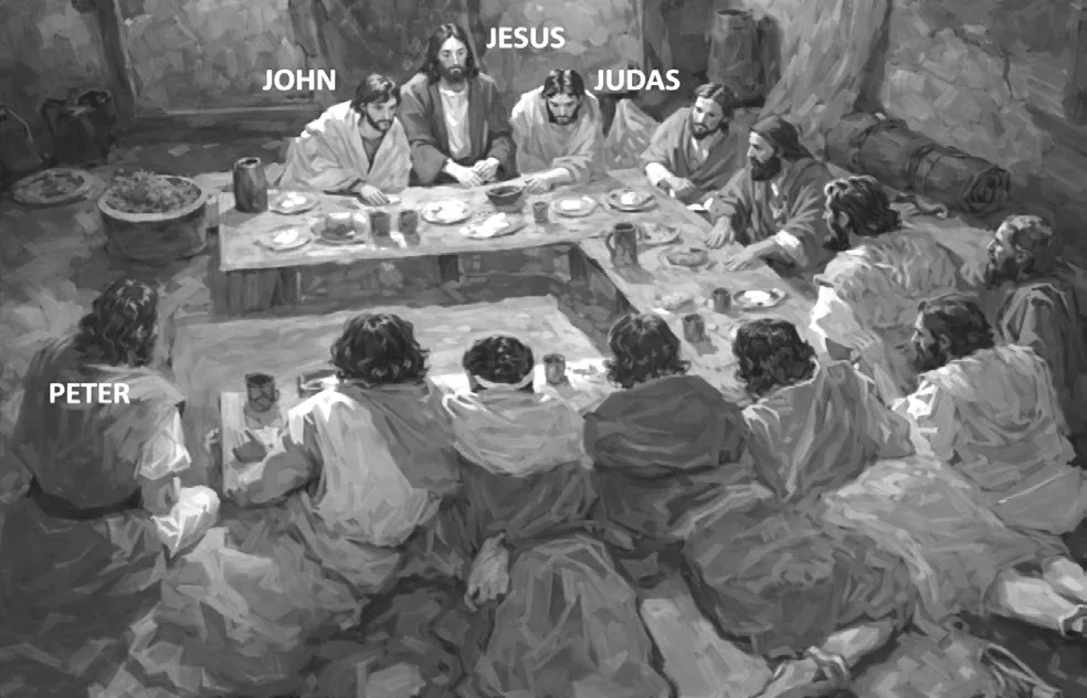 Seating arrangement at the Last Supper